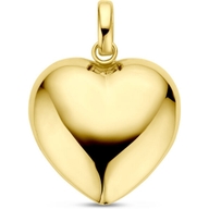 hanger hart 32 mm 3 micron zilver verguld geel