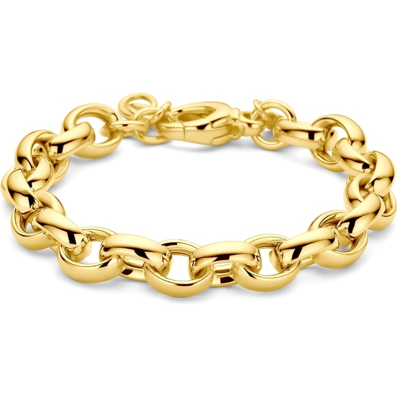 885374 Goudkleurige jasseron armband 9,5 mm 19 cm