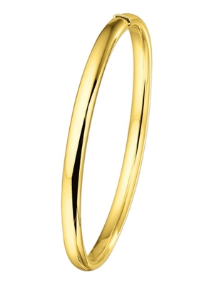 bangle scharnier ovale buis 5 x 60 mm 14K geelgoud