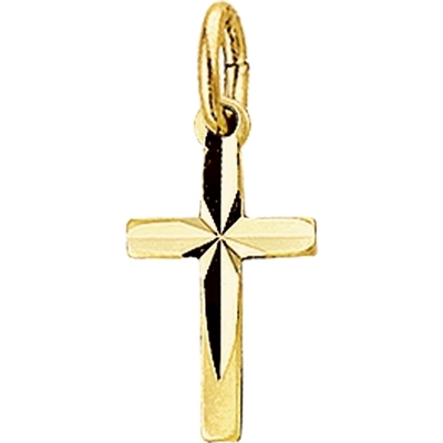 hanger kruis mat gediamanteerd 14K geelgoud