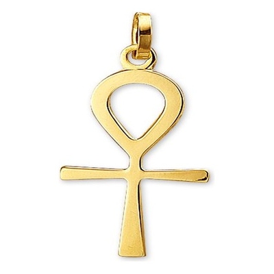 hanger ankh kruis massief 14K geelgoud