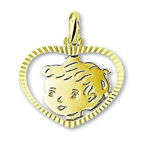 Treasure Collection TC-34692 Gouden kinderkopje jongen 19x16 mm