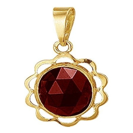 Treasure Collection TC-54539  14 karaat gouden hanger met granaat 16 mm