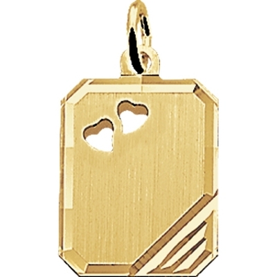 graveerhanger harten mat gediamanteerd 14K geelgoud