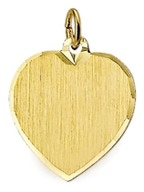 graveerhartje mat gediamanteerd 14K geelgoud