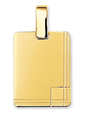 graveerhanger polimat gediamanteerd 14K geelgoud