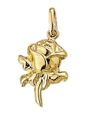 hanger roos 14K geelgoud