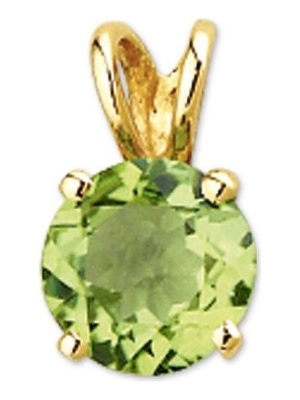 hanger peridot 14K geelgoud