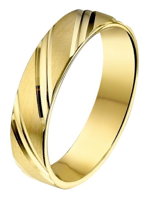 Treasure Collection A412 Amorio 14 karaat gouden trouwring 5 mm