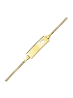 Treasure Collection TC-37023 Geelgouden naamplaat armband met poli afwerking en hartje