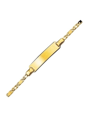 Treasure Collection TC-37018 Geelgouden naamplaat armband met valkenoog schakel kinderen