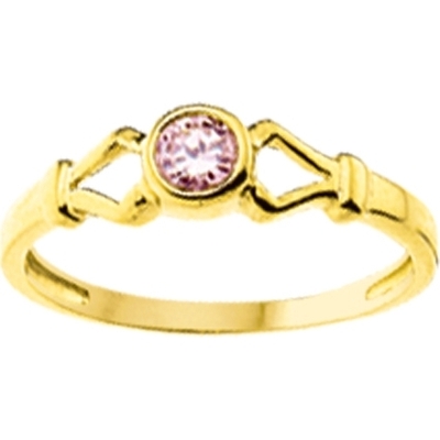 884258 14k gouden kinderring met roze zirkonia