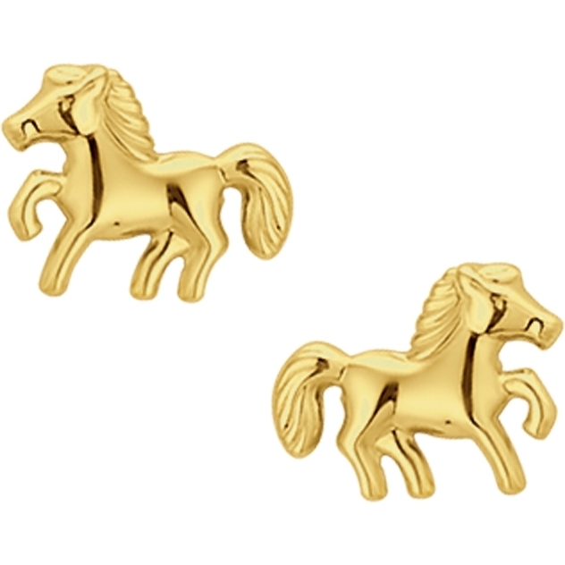 885718 14k gouden oorknopjes paard 7,5 mm