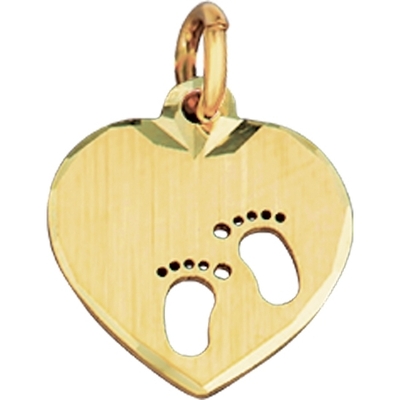 graveerhartje voeten polimat gediamanteerd 14K geelgoud