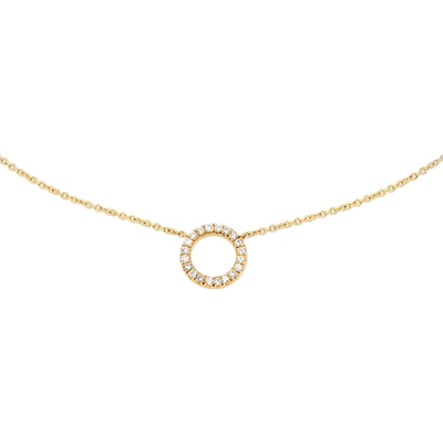 collier diamant 011ct h p1 40 - 44 cm 14K geelgoud