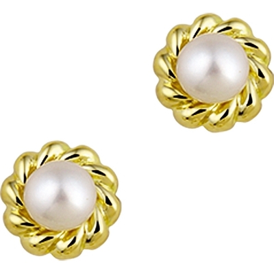 oorknoppen parel 14K geelgoud