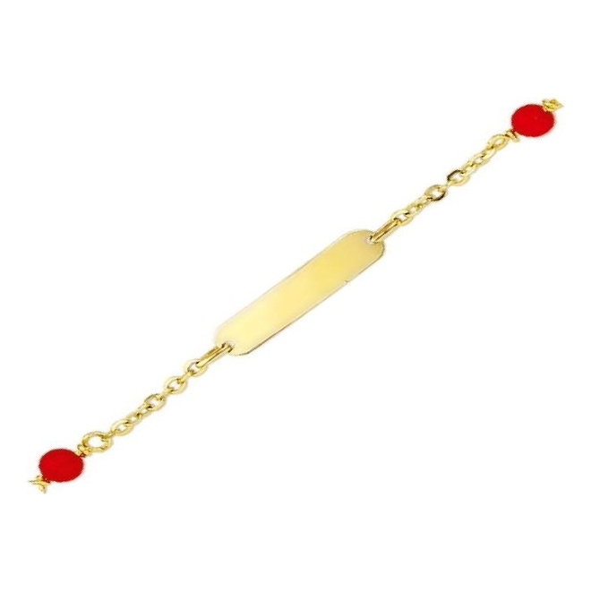 Treasure Collection TC-24778 14 karaat gouden naamplaat armband kinderen 4 mm