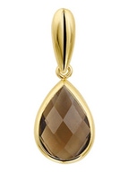 hanger rookkwarts 14K geelgoud