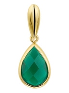 hanger groen agaat 14K geelgoud
