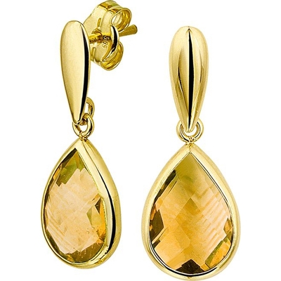 oorhangers citrien 14K geelgoud