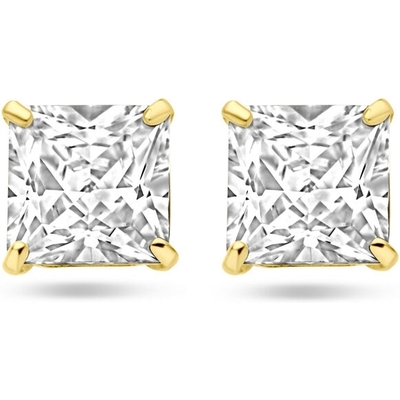 oorknoppen zirkonia 14K geelgoud