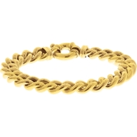 armband gourmette 105 mm 20 cm met groot springslot 14K geelgoud