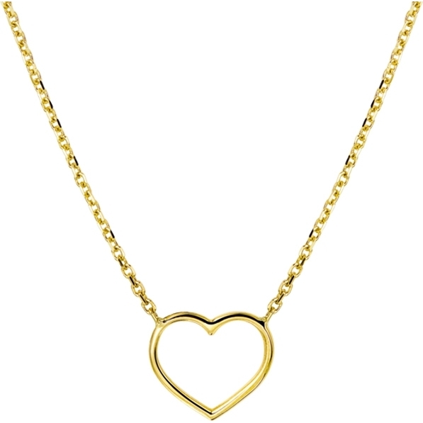 885077 14k gouden ketting met hartje 42-44 cm