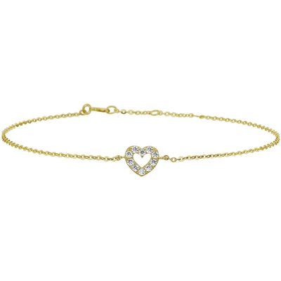 armband hart zirkonia 10 mm 165 - 185 cm 14K geelgoud