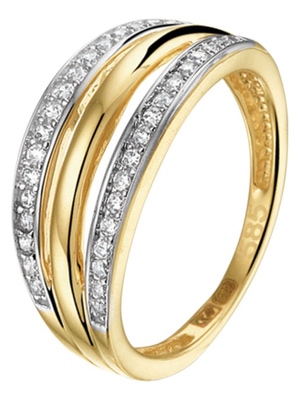 Treasure Collection TC-53373 14 karaat gouden ring met zirkonia 8 mm
