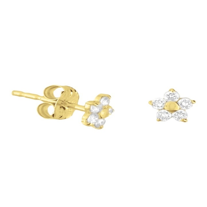 Treasure Collection TC-42845 Gouden oorknoppen zirkonia 4,5x4,5 mm