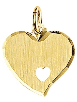 graveerhanger mat gediamanteerd 14K geelgoud