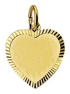 graveerhanger hart mat gediamanteerd 14K geelgoud