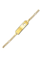 TC-40026 Geelgouden naamplaat armband baby14 karaat