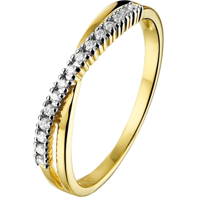 884273 14k gouden ring met rijzetting zirkonia