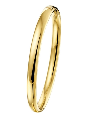 bangle scharnier ovale buis 6 x 60 mm 14K geelgoud