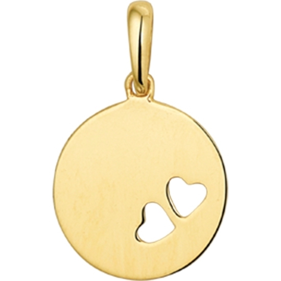 884898 14k gouden graveerhanger met hartjes 10,5 mm