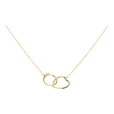 Treasure Collection TC-46178 14 karaat gouden collier met ankerschakels en hart 44 cm