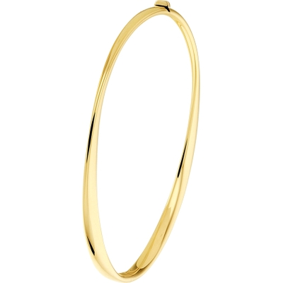bangle scharnier gedraaid 4 x 60 mm 14K geelgoud