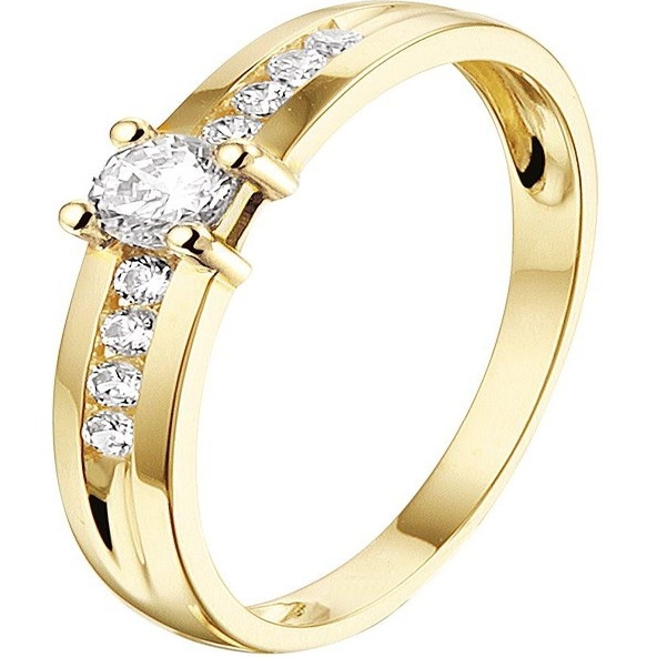 Treasure Collection TC-49188 14 karaat gouden ring met zirkonia 4 mm