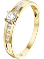 Treasure Collection TC-49188 14 karaat gouden ring met zirkonia 4 mm