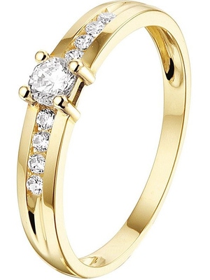 Treasure Collection TC-49188 14 karaat gouden ring met zirkonia 4 mm