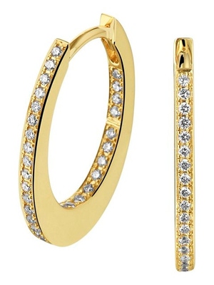 klapoorringen diamant 024ct 2x012ct h si 14K geelgoud