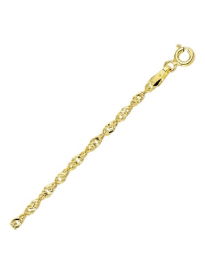 Treasure Collection TC-53410 14 karaat gouden enkelbandje singapore 2,3 mm