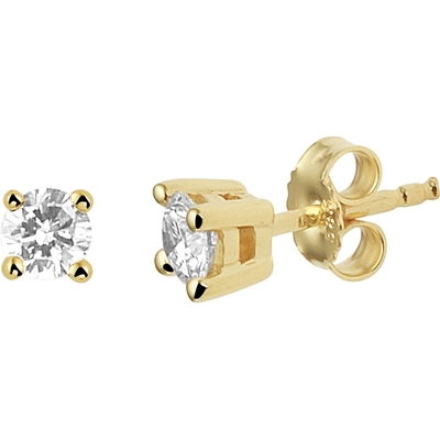 oorknoppen diamant 050ct 2x025ct h si 14K geelgoud