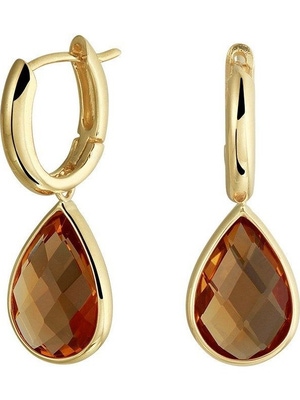 klapoorringen citrien 26 mm 14K geelgoud