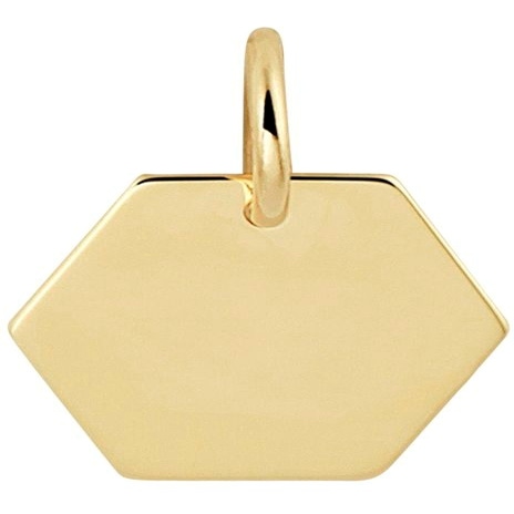 Treasure Collection TC-50628 14 karaat gouden graveerhanger zeshoek