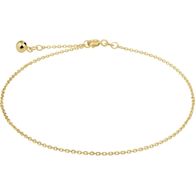 enkelbandje anker gediamanteerd 13 mm 24 - 26 cm 14K geelgoud