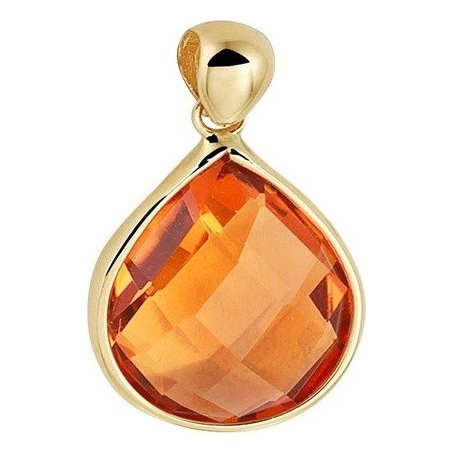 Treasure Collection TC-52165 14 kaaat gouden citrien hanger 18 mm