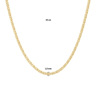 Treasure Collection TC-882078 14k gouden valkenoog schakelketting 1,9 mm - afmetingen