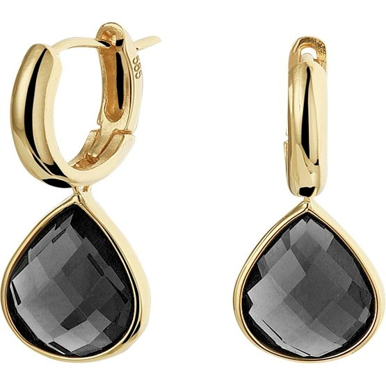 Treasure Collection TC-52163 14 karaat gouden klapcreolen met onyx 26 mm